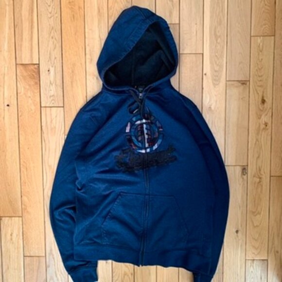 Vintage Y2k Element Full Zip Hoodie Men’s Large Skating Surfing Streetwear Blue - Picture 1 of 5